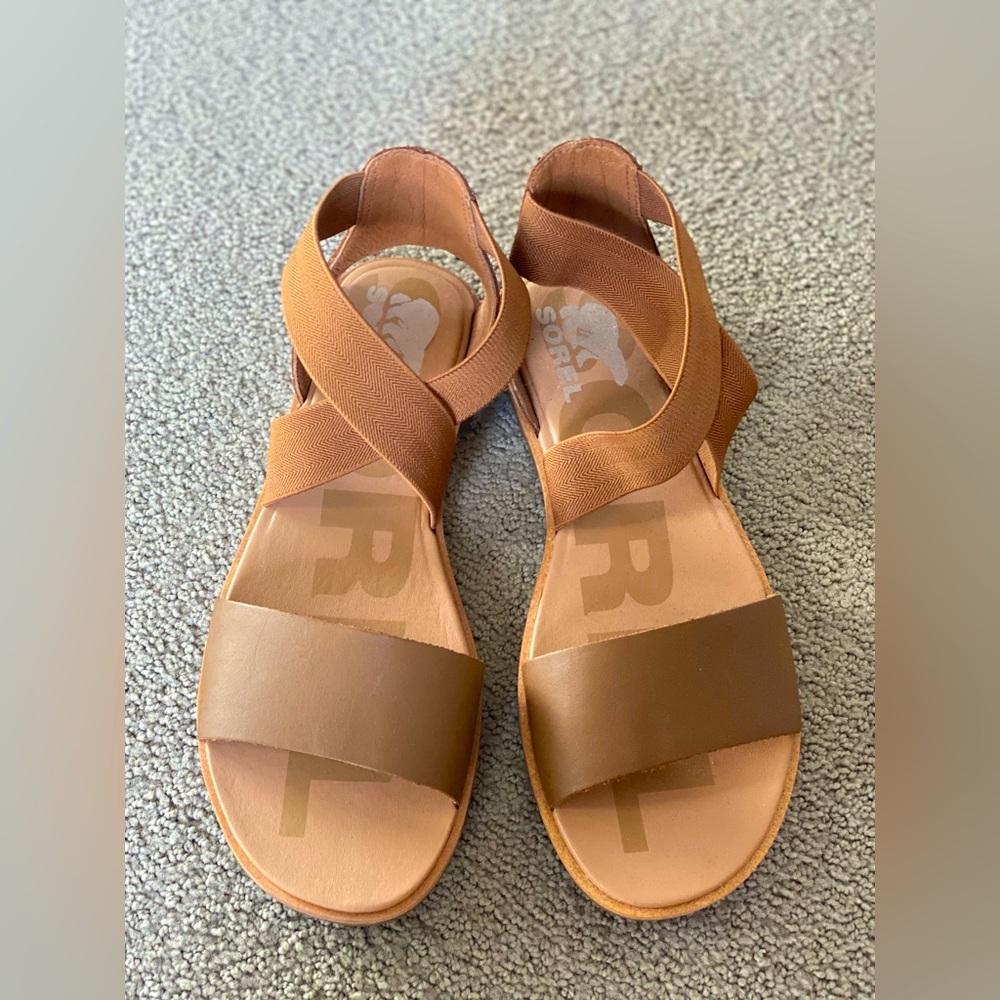 Sorel sandals ELA velvet tan leather